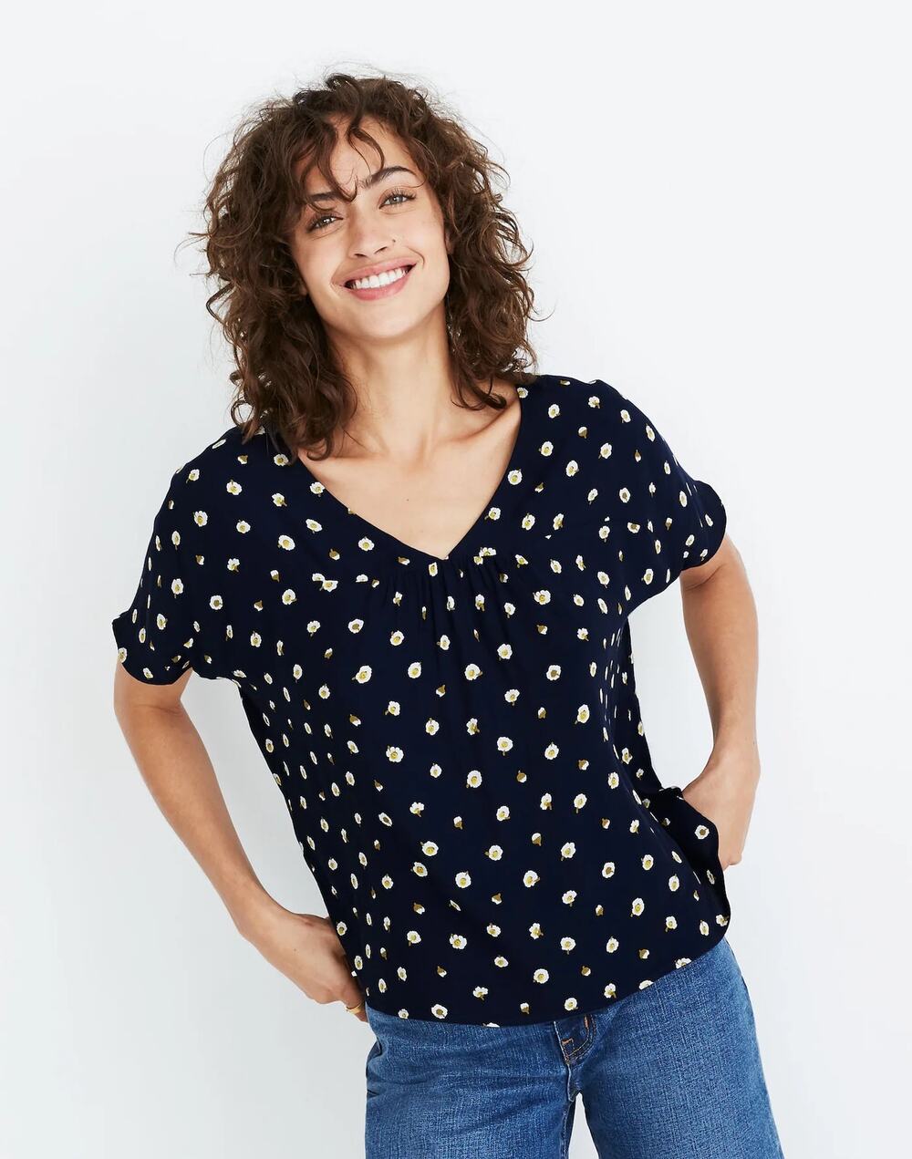Madewell Rhyme Top in Daisy Dots, Size S